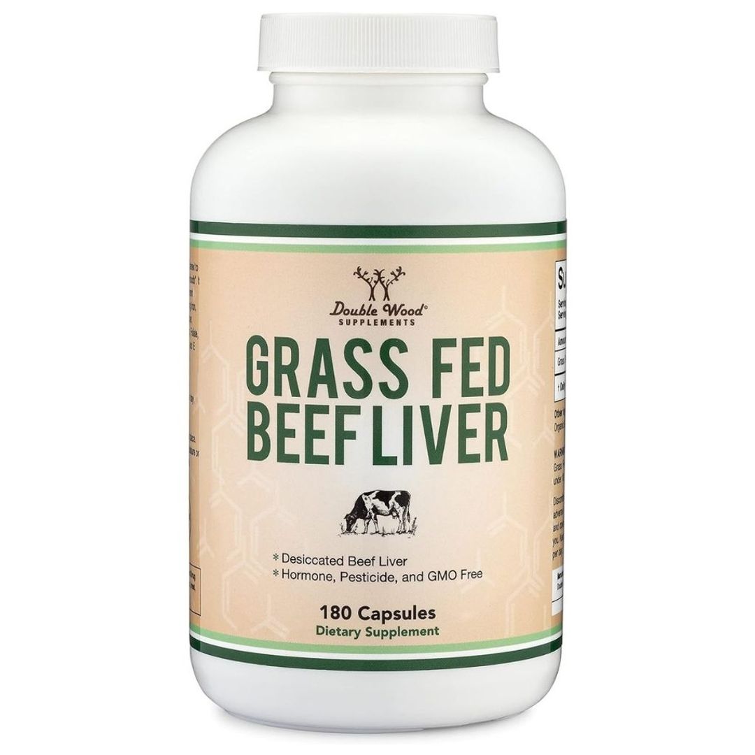 Double Wood Cápsulas de hígado de res 1,000 mg 180cap