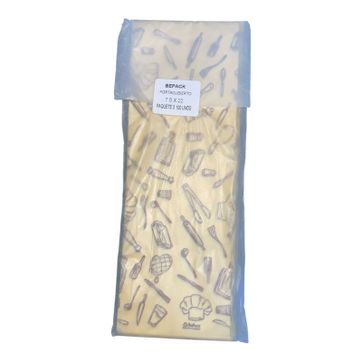 Imagen del producto N. BOLSA PARA CUBIERTOS PLASTICA IMPRESA 7.5 X 22 CM PAQ X 100 UND 