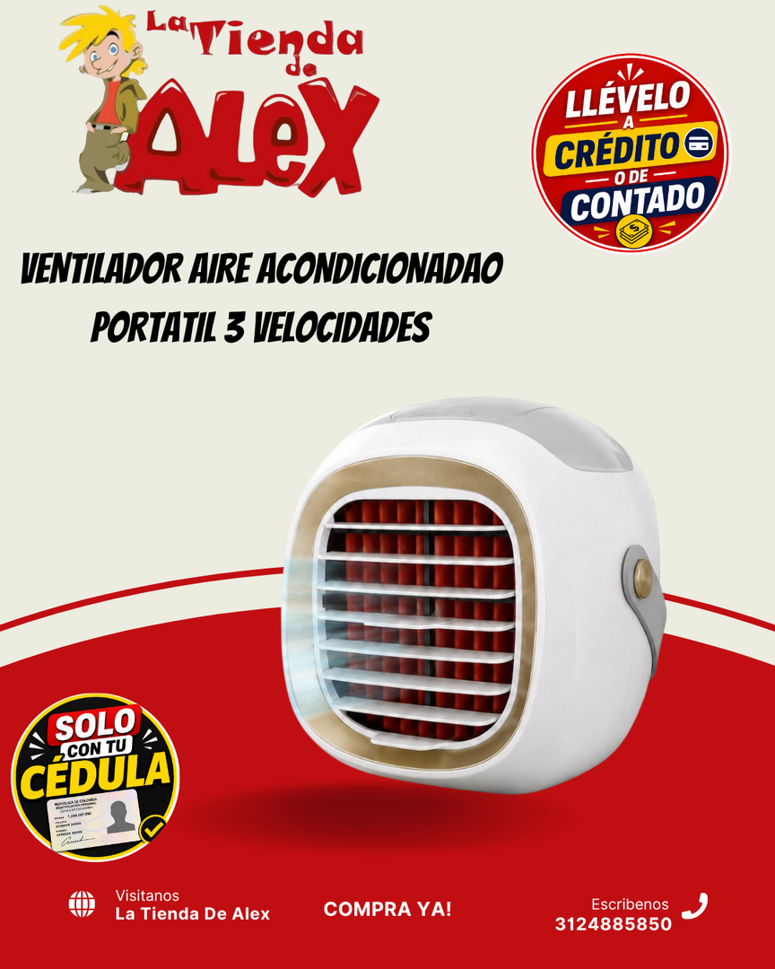 AIRE ACONDICIONADO PORTÁTIL 3 VELOCIDADES CON DIFUSOR