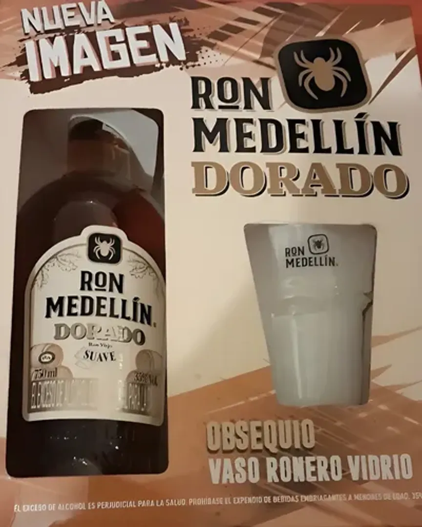 RON MEDELLIN DORADO SUAVE + VASO*750ML