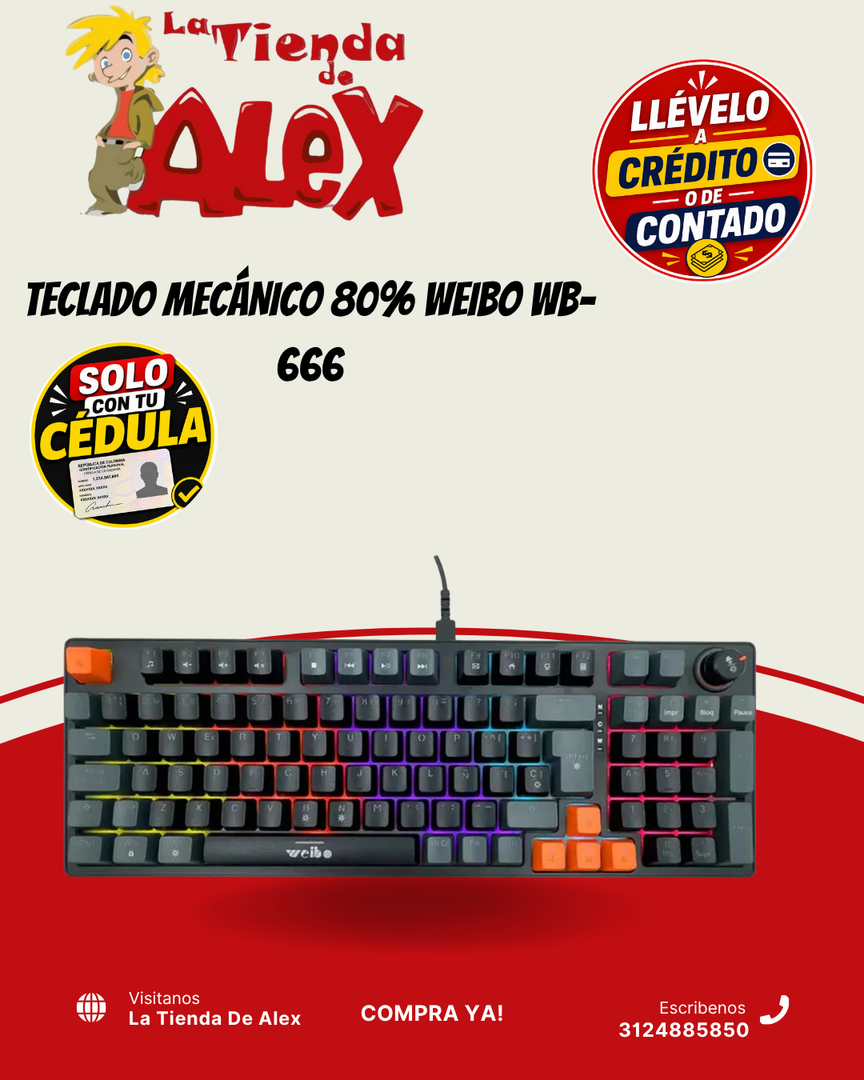 TECLADO MECÁNICO 80% WEIBO WB-666