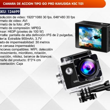 Imagen del producto CAMARA DE ACCION TIPO GO PRO KAKUSIGA KSC 1131
