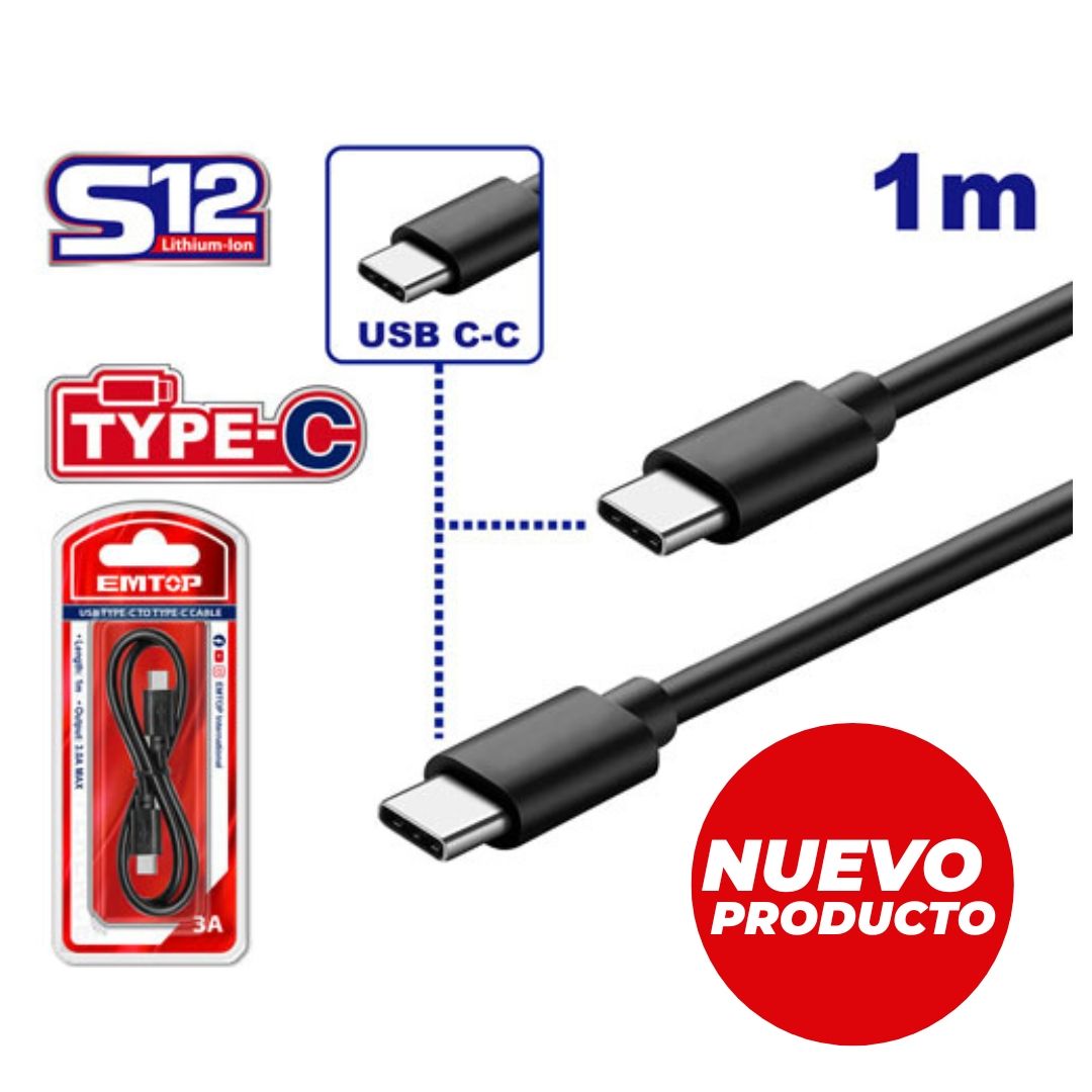 EMTOP CABLE TIPO C / TIPO C DE 1MTS