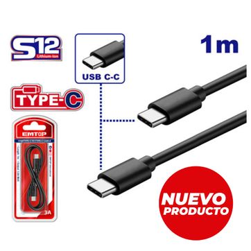 EMTOP CABLE TIPO C / TIPO C DE 1MTS - imagen 1