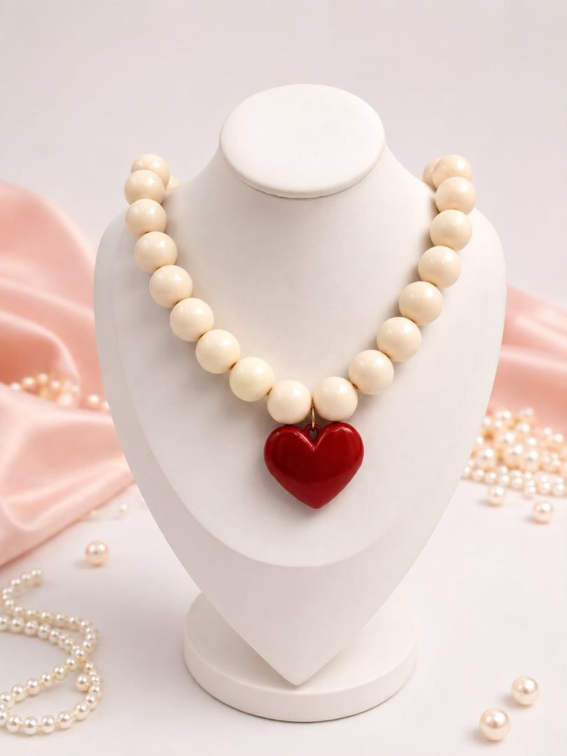 Collar Chicle # 16 beige / rojo