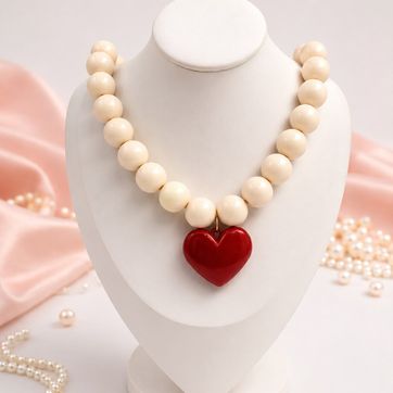 Collar Chicle # 16 beige / rojo - imagen 1