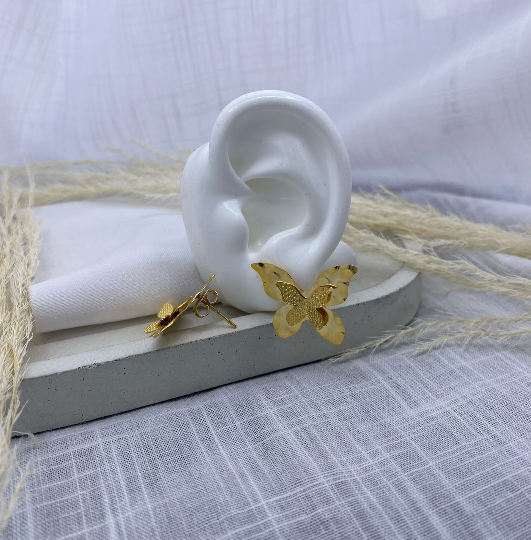 Topo mariposa, bronce con baño de oro 