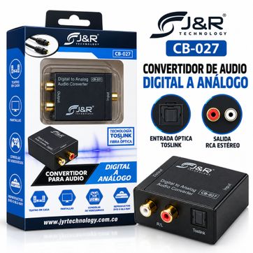 Imagen del producto Convertidor de Audio Digital a Analógico J&R CB-027 Toslink Óptico