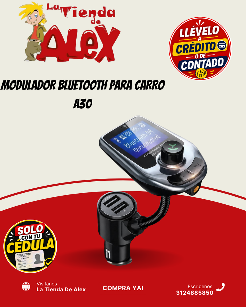 MODULADOR BLUETOOTH PARA CARRO A30