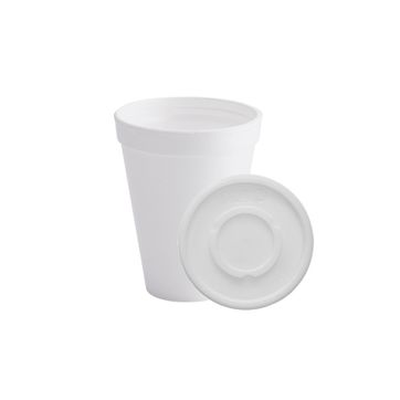 Imagen del producto  B. VASO ESPUMADO 10 OZ BLANCO CON TAPA RIGIDA PAQ X 20 UND 