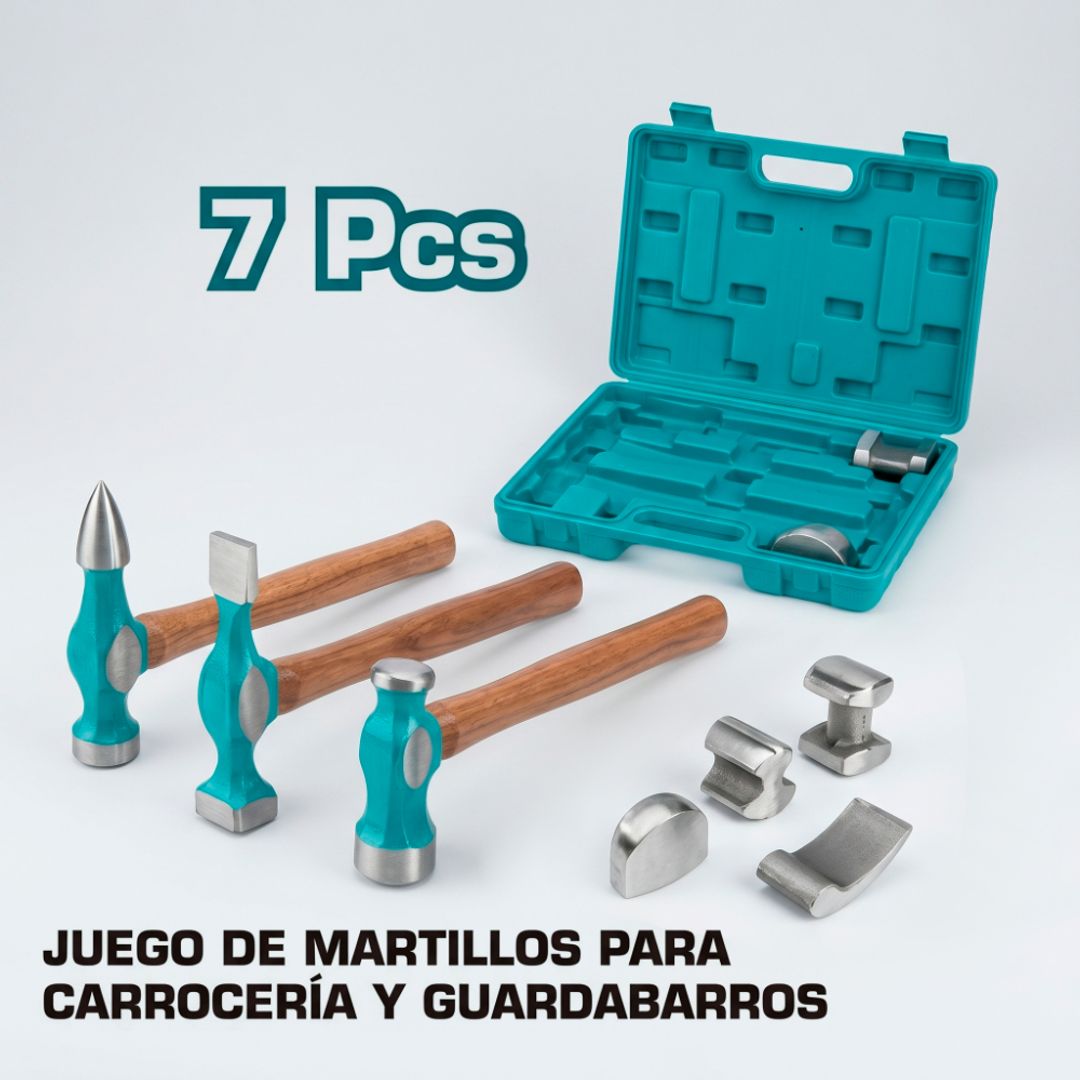 MARTILLO LATONERO MADERA SET 7 PIEZAS 