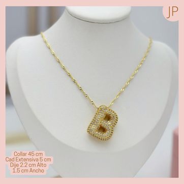 Imagen del producto Collar Ajustable Inicial B Rodio 