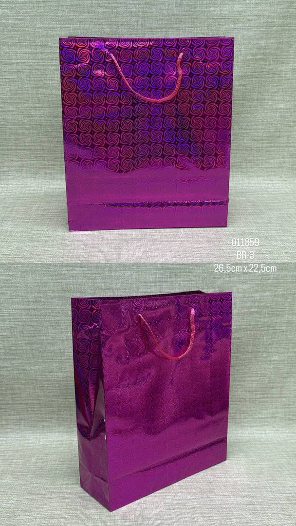 BOLSA DE REGALO HOLOGRAFICA SURTIDA 26,5 x 22,5 CM
