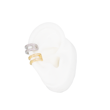 Imagen del producto EARCUFF CIRCONADO DOBLE BAÑO EN RODIO