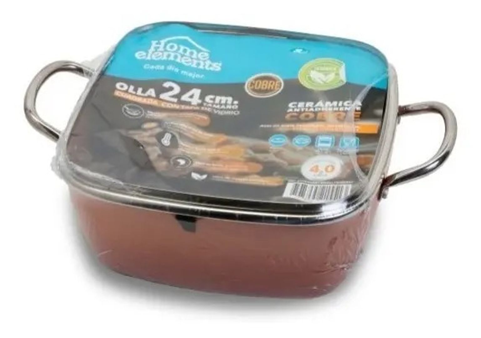 OLLA COPPER HOME ELEMENTS MULTIUSOS CUADRADA 24 CM
