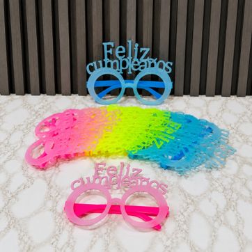 Imagen del producto GAFA NEON FELIZ CUMPLEAÑOS X 12 UNIDADES