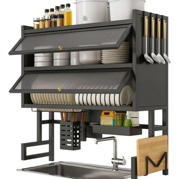 RACK DE COCINA CON GABINETE DOBLE DE 85 CM - imagen 1