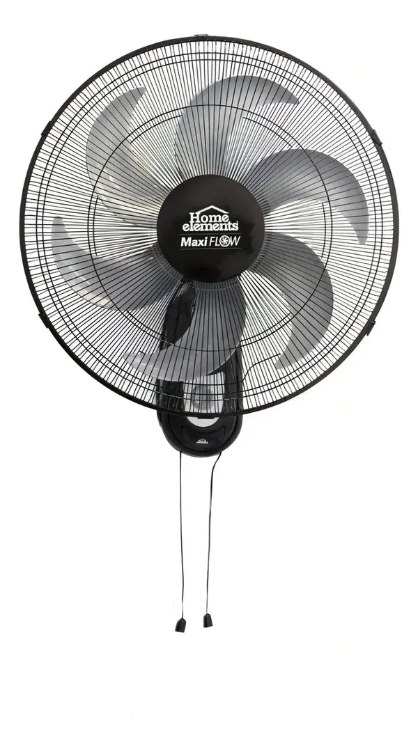 VENTILADOR HOME ELEMENTS DE PARED 16'' NEGRO MAXI FLOW
