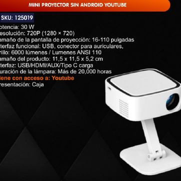 Imagen del producto MINI PROYECTOR SIN ANDROID YOUTUBE 
