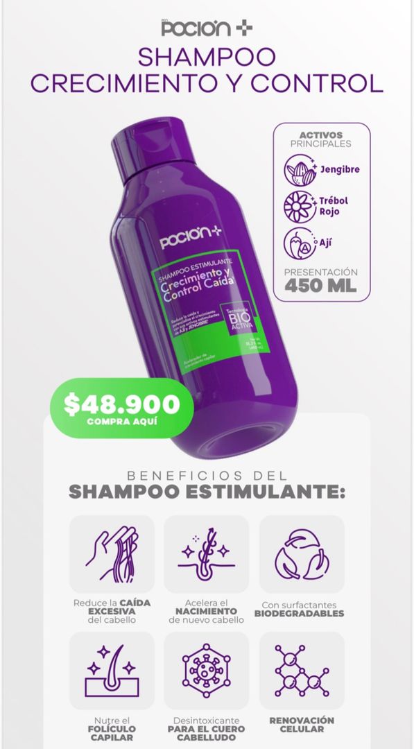 Shampoo crecimiento y control caída 