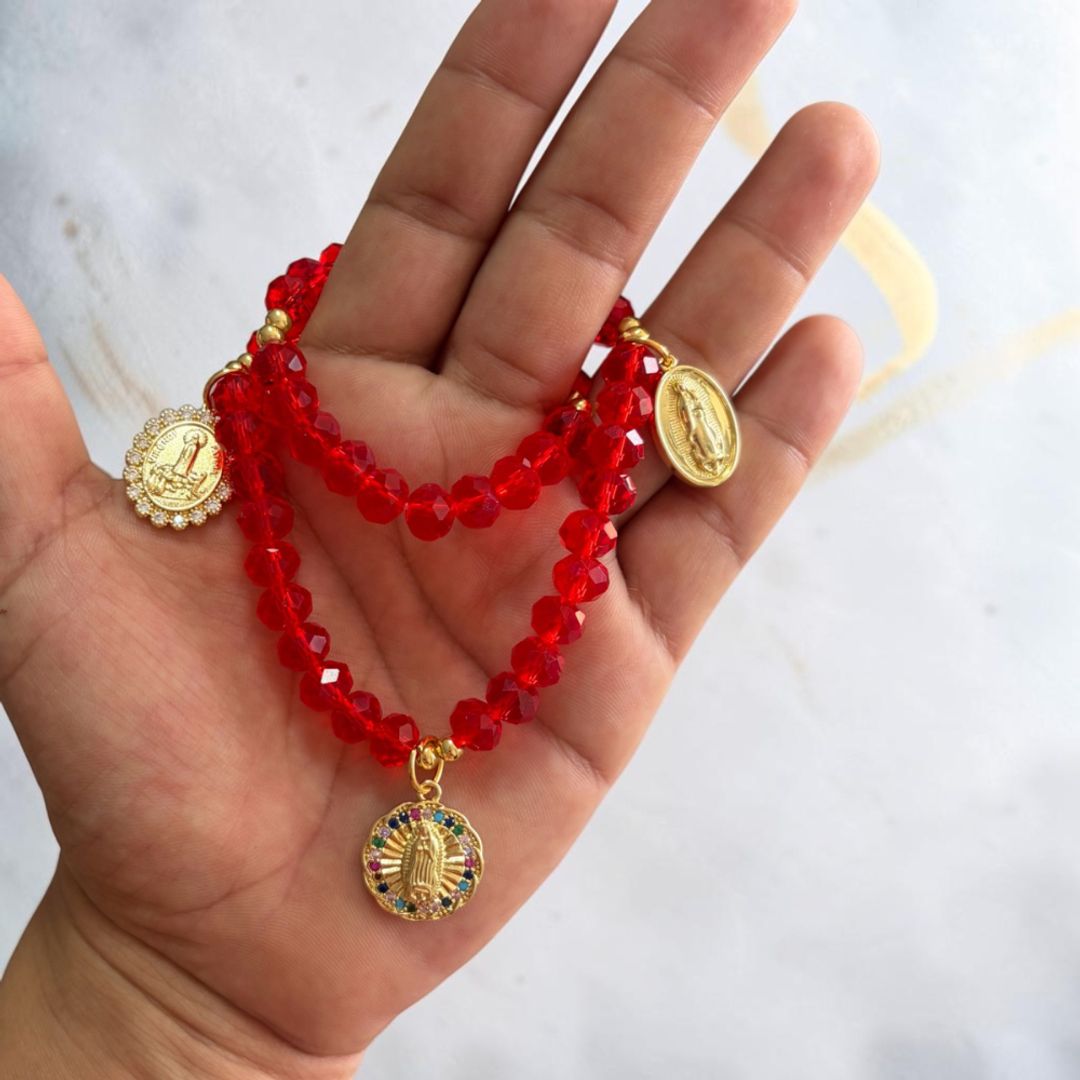 Denario pulsera Rojo