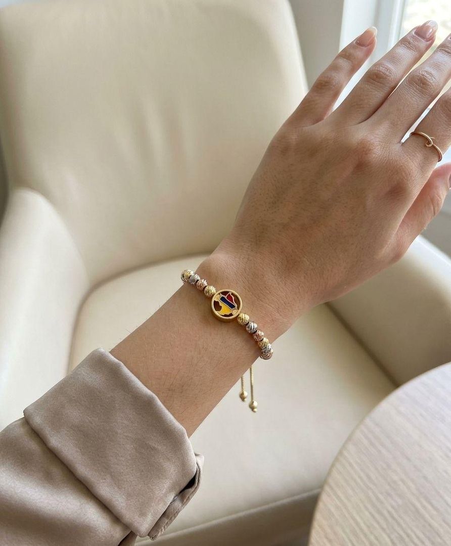 Pulseras Colombia en rodio 