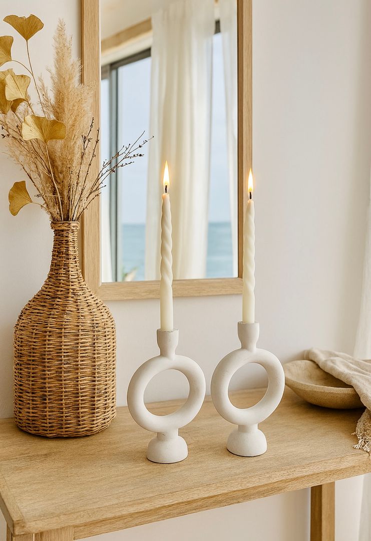 Portavela Cemento Blanco 