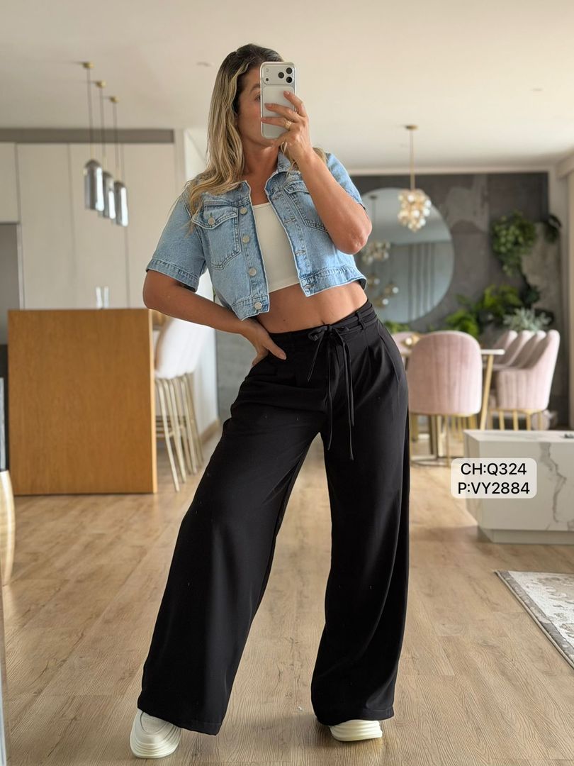 PANTALON CINTURON DOBLE DELGADO VY2884