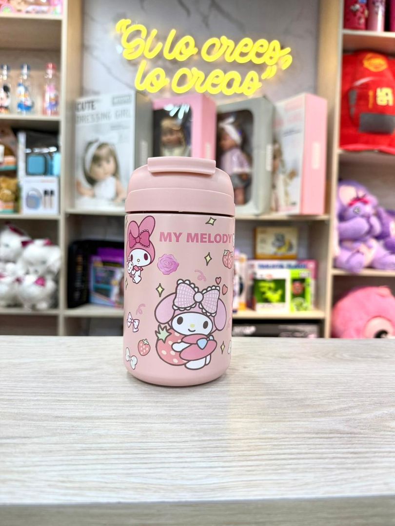 TERMO ACERO SANRIO DOBLE BOQUILLa
