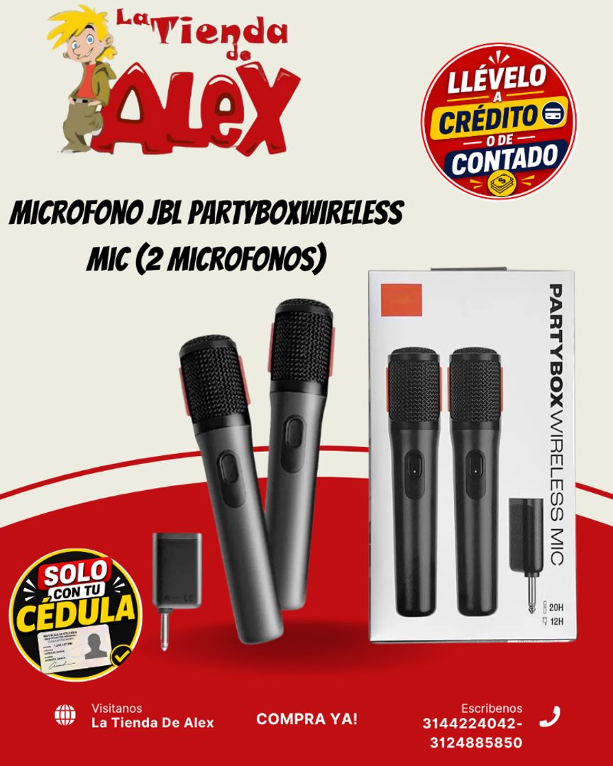 Microfono JBL PartyboxWireless Mic (2 Microfonos)