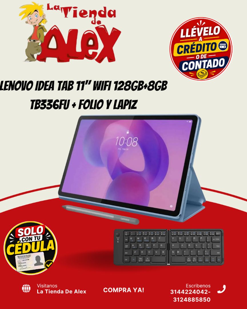 Lenovo Idea Tab 11" WIFI 128GB+8GB TB336FU + Folio y Lapiz