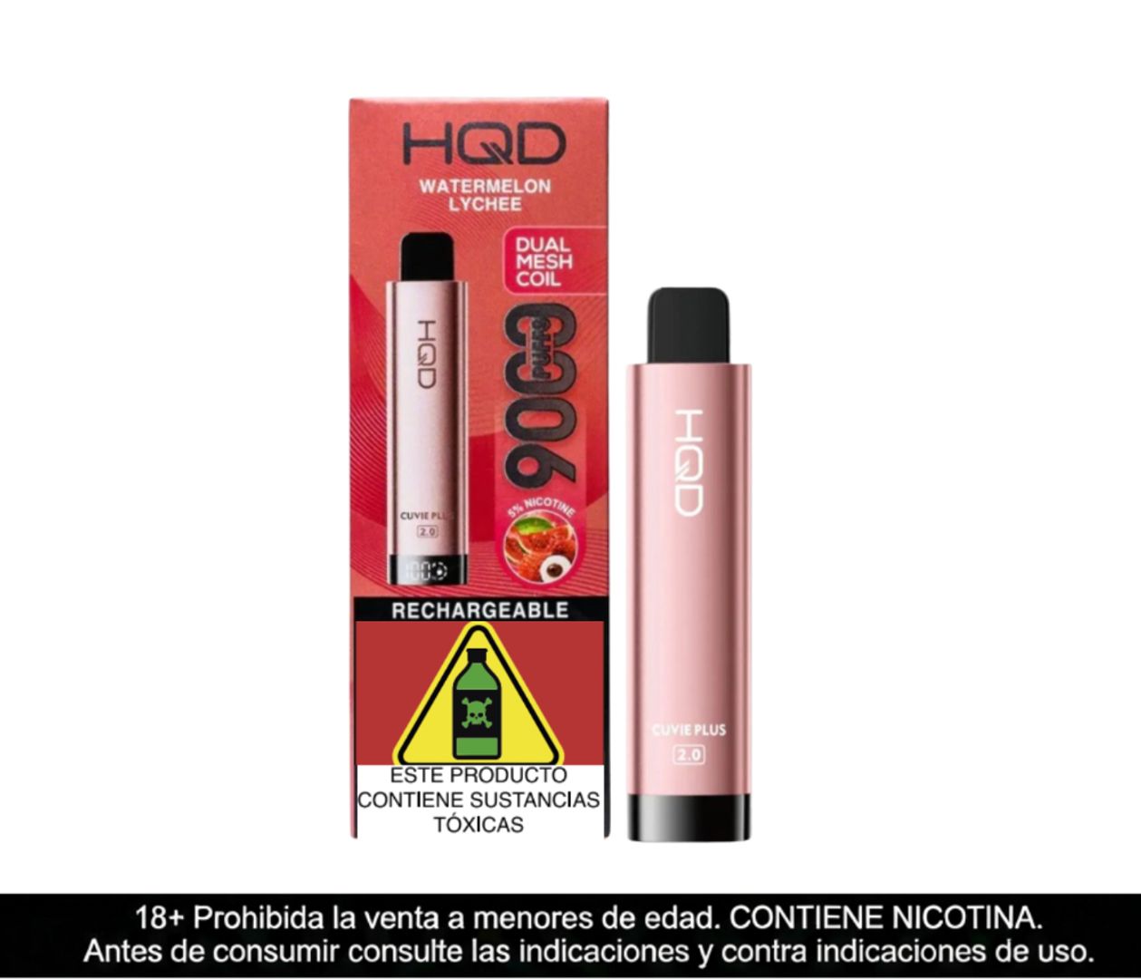 Hqd Cuvie Plus 2.0 Watermelon Lychee 9.000 Puffs
