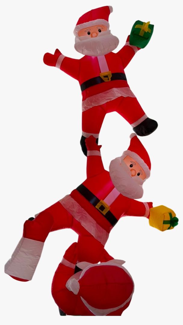 TRIO DE SANTA INFLABLE X 3 CON LUZ