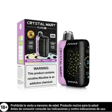 Imagen del producto Crystal Mary Raspberry Peach Lime 30.000 Puffs Pulse X