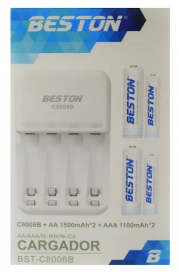 CARGADOR BESTON BST-C8006B MIXTO X2 AA Y X2 AAA