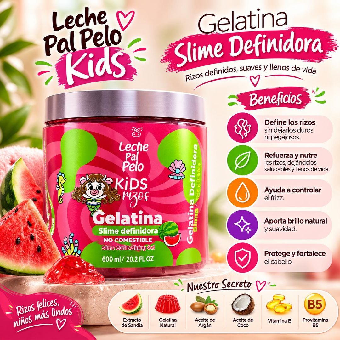 LECHE PAL PELO KIDS RIZOS GELATINA SLIME DEFINIDORA  600 ML
