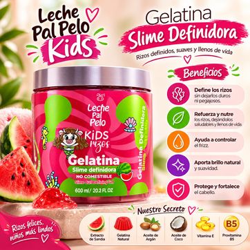 Imagen del producto LECHE PAL PELO KIDS RIZOS GELATINA SLIME DEFINIDORA  600 ML