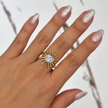 Imagen del producto Anillo sol azul blanco