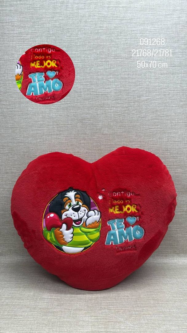 COJIN DE CORAZON SURTIDO (PELANAS) 50 x 70 CM 