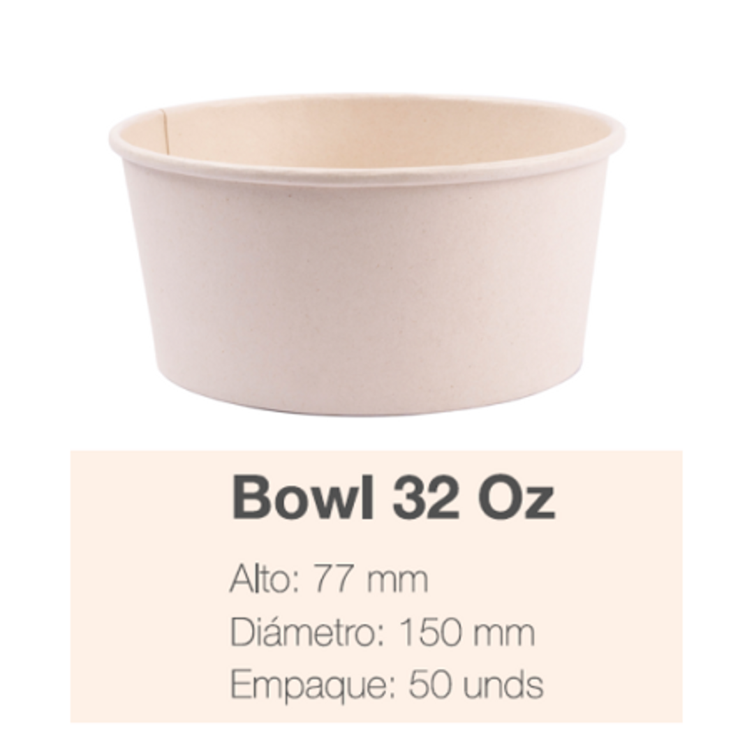    Z. BOWL 32 OZ BIOFORM CARTON PAQ X 50 UND 