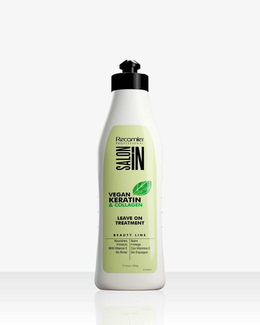 TRATAMIENTO VEGAN KERATIN COLLAGEN LEAVEON 500 ML SIN ENJUAGUE 