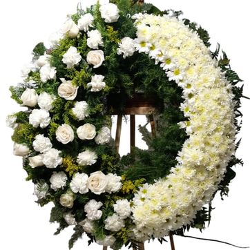 Imagen del producto corona Fúnebre blanca.