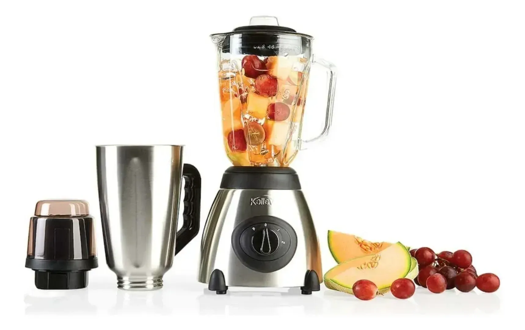 LICUADORA DE VIDRIO KALLEY 1.5L ACERO INOXIDABLE