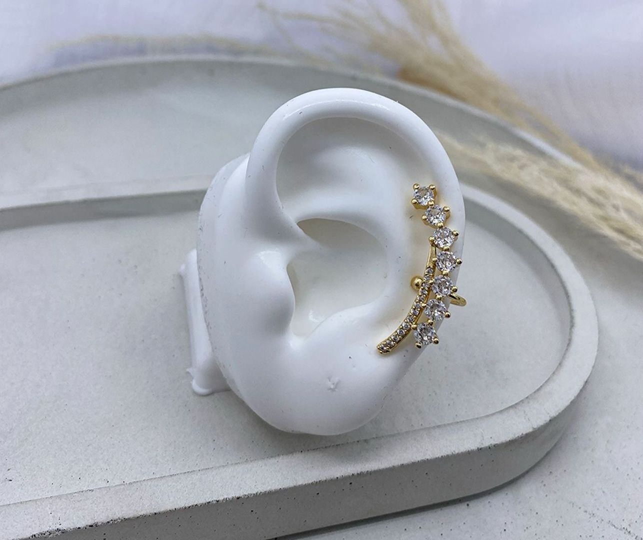 Earcuff con brillante, covergold 
