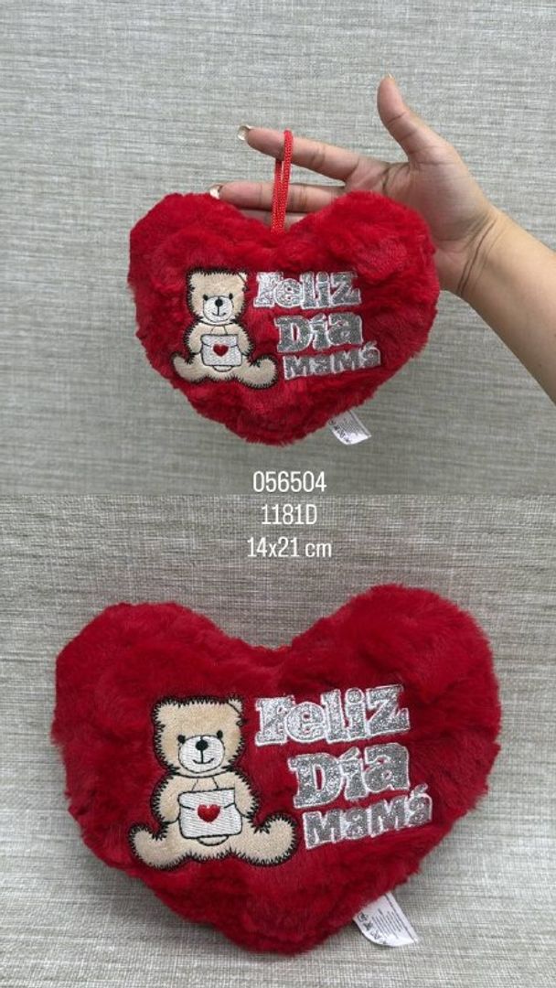 CORAZÓN "FELIZ DÍA MAMÁ" 14X21 CM