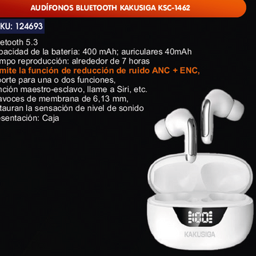 Imagen del producto AUDÍFONOS BLUETOOTH KAKUSIGA KSC-1462