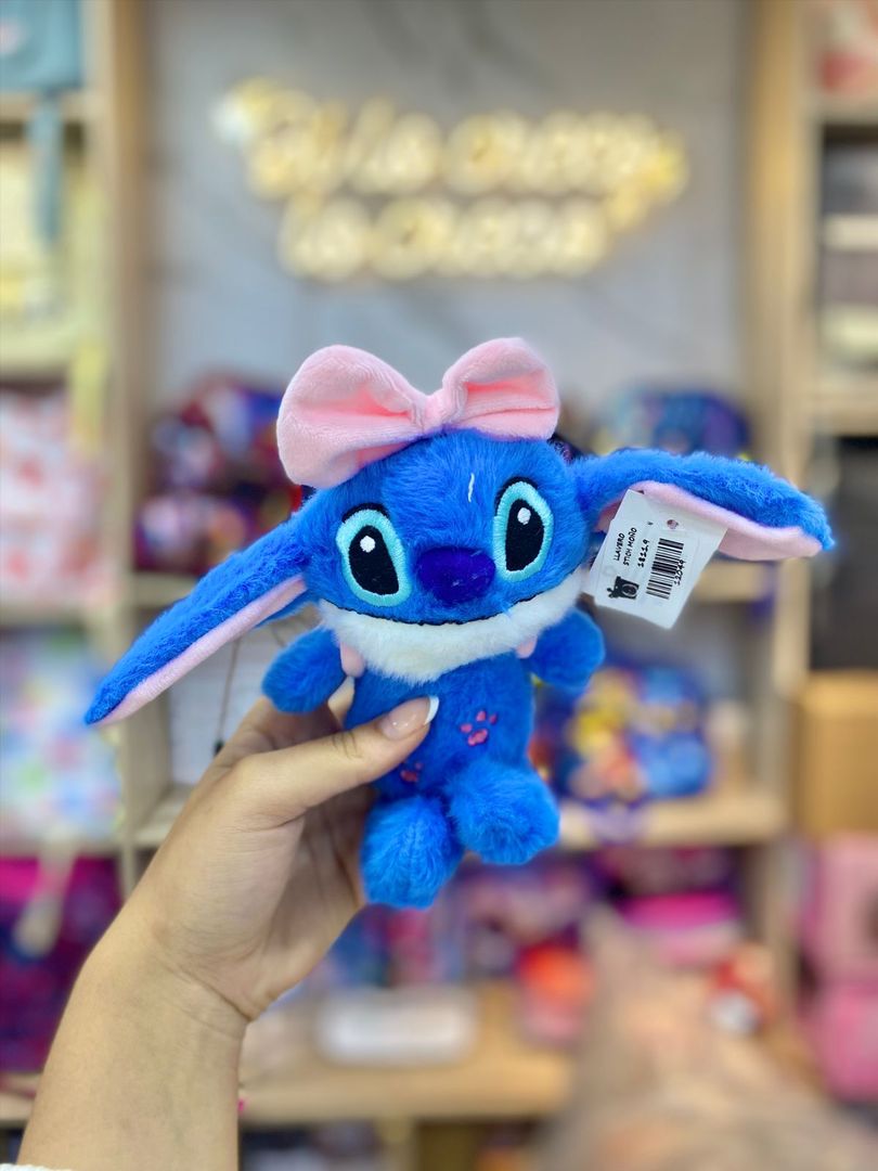 LLAVERO STITCH MORADO CON MOÑO 