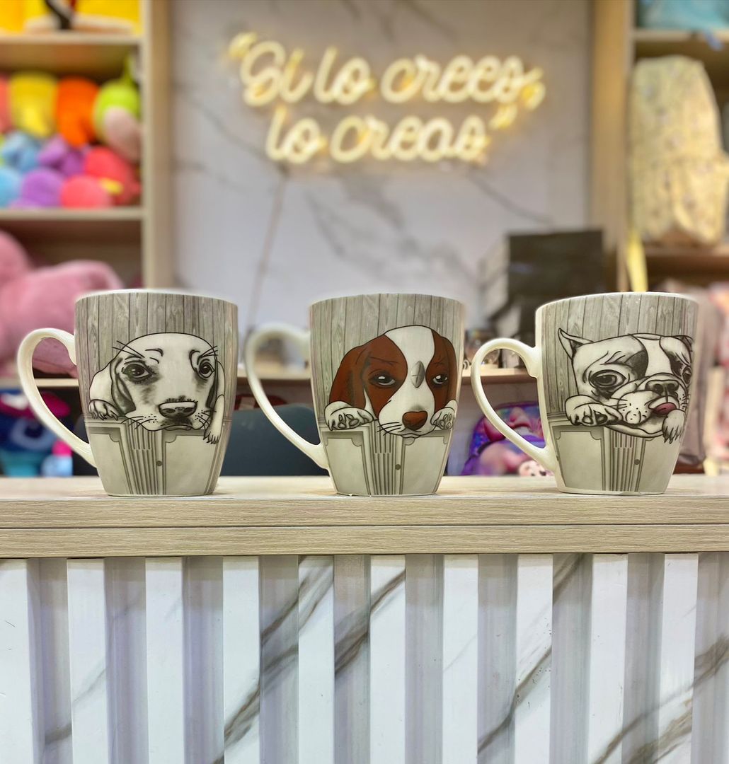 MUG CERAMICA PERRITOS 
