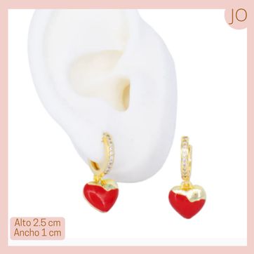 Candongas Corazón AMOROSO circonado  - imagen 2