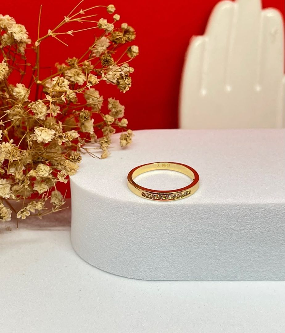 Anillo fila 1mm liso circon